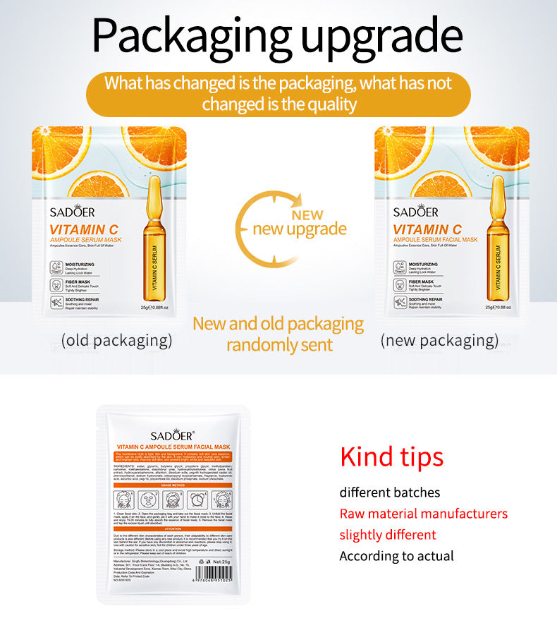Full English Ampoule Essence Mask SADOER Hyaluronic Acid Hydrating Vitamin C Moisturizing  Wholesale