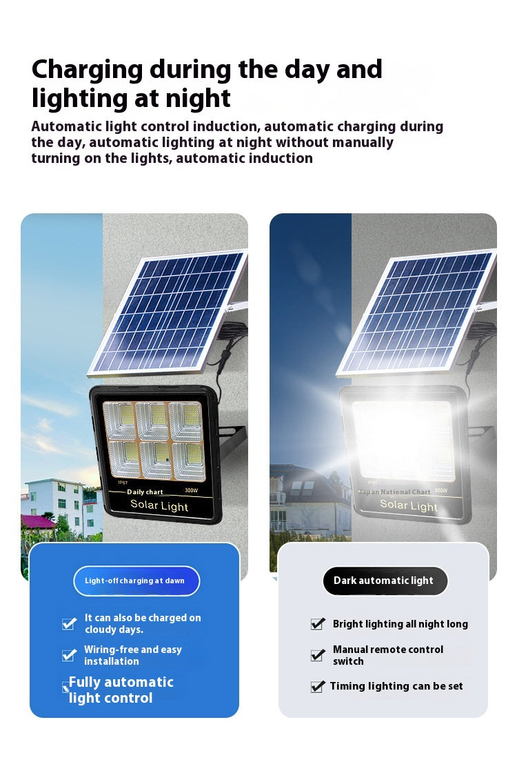 Super Bright LED Solar Flood Light Waterproof IP65 Street Light for Garden for Courtyard Stadium Outdoor Use Factory Direct