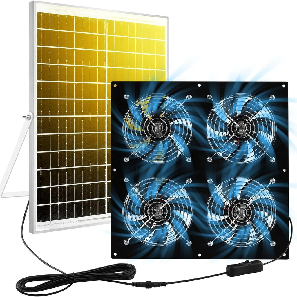 25W Solar Fan Kit4Exhaust fan suitable for chicken coops,Greenhouse,Shed,Pet room,Home Use