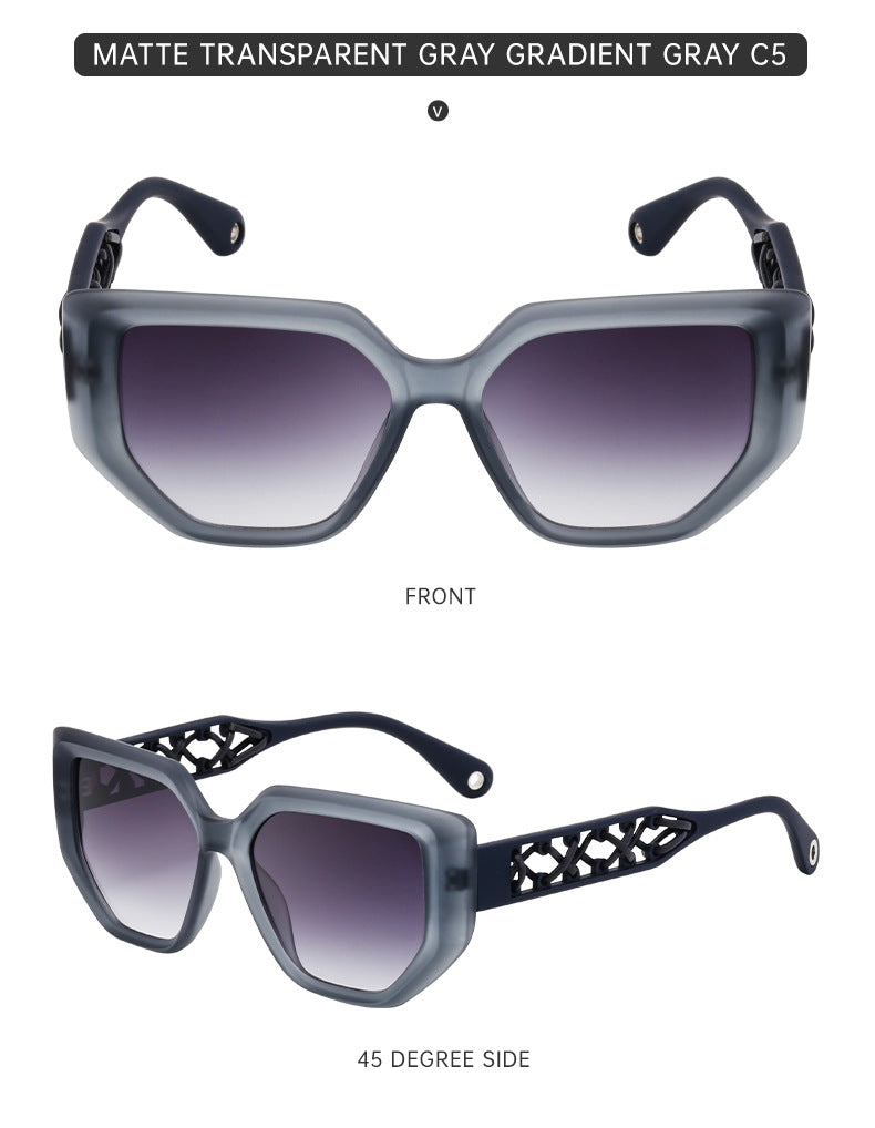 European and American Cat Eye Sunglasses for Women, High-End Hollow Frame Small Frame Sunglasses, Natural Look Glasses sunglasses