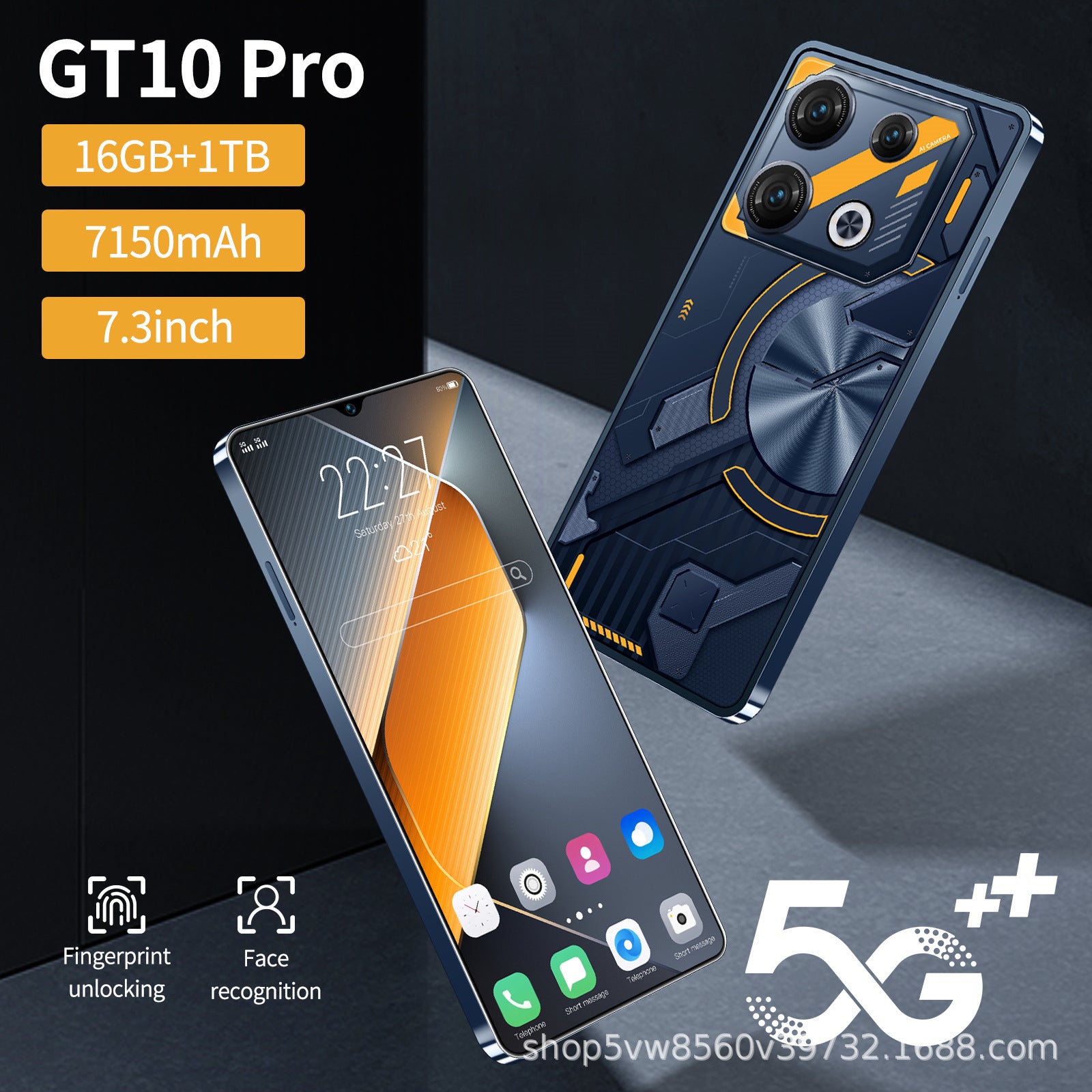 Hot Sale GT10 Pro 5g Android Smartphone16+1T Factory Direct Sales Mobile Phones
