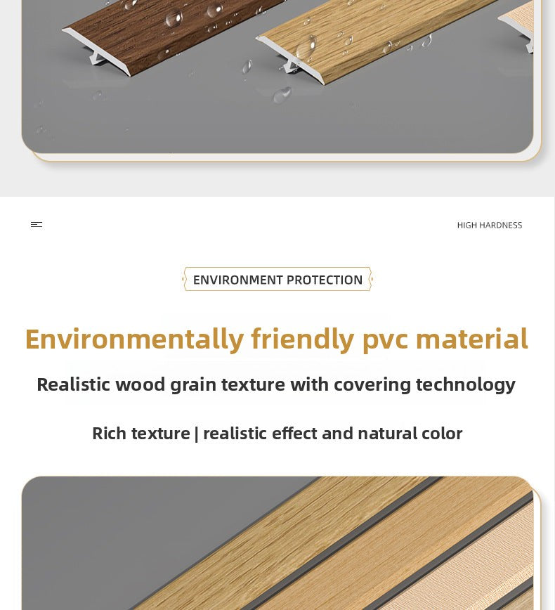 PVC Wood Grain T Decorative trim for wooden doors t Edge trim for wooden flooring, threshold trim, joint decoration, tile edge trim