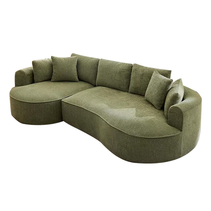 Apartment Fabric Sofa Vacuum Compression Roll Pack Living Room Curved Sofa One-piece Molded Pure Sponge Compression Sofa