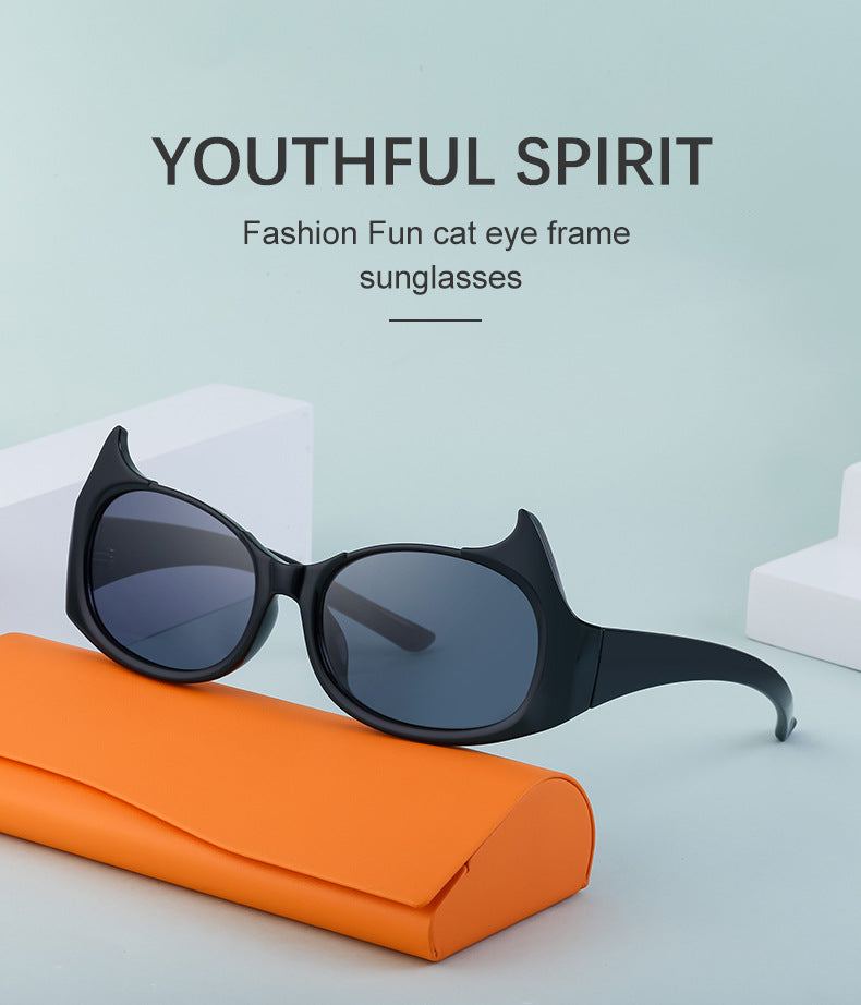 Personality Y2K Cat Eye Sunglasses Women's European and American New Trendy ins Street Style Sunglasses for Men Wholesale
