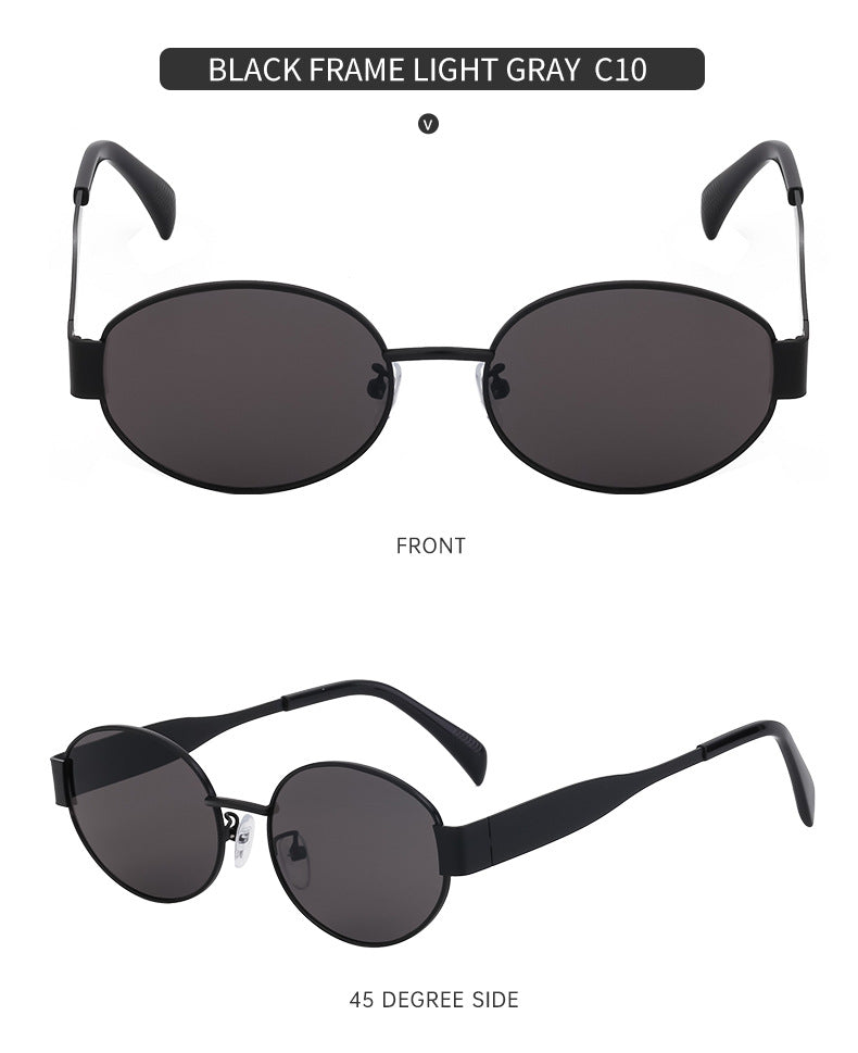 New European and American Fashion Oval Frame Sunglasses for Women High-end Sunglasses for Women Trendy Sunscreen Wholesale sunglass