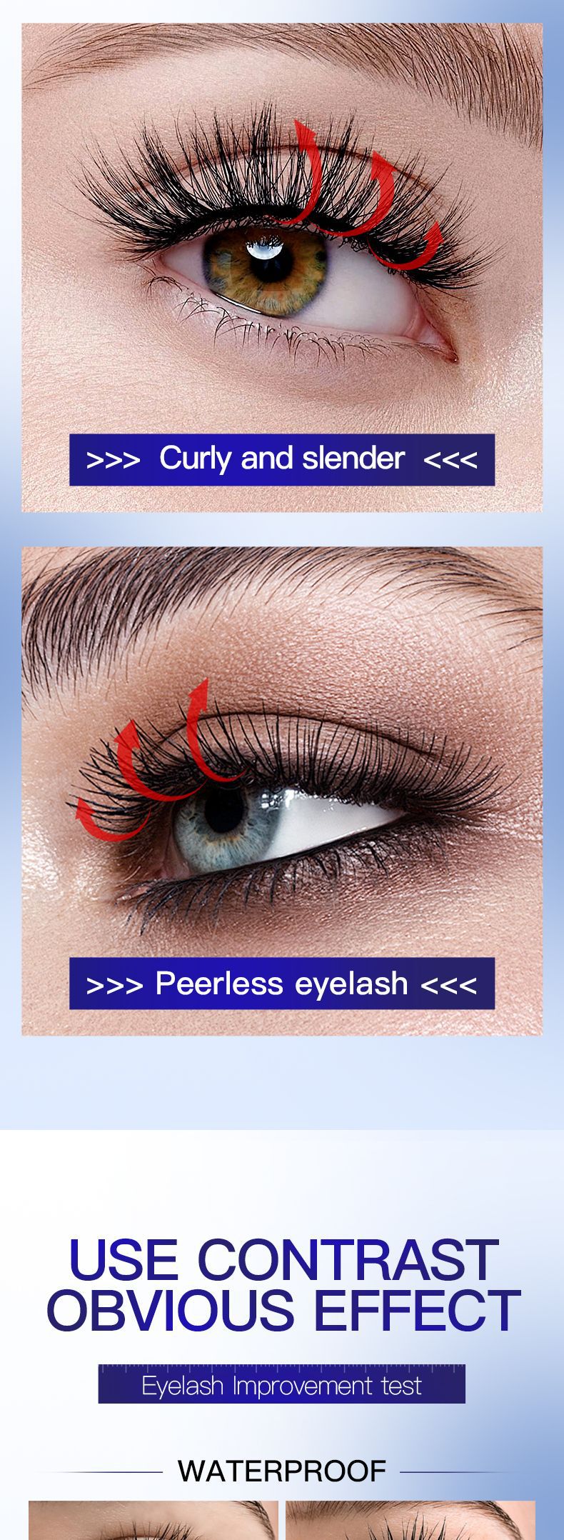 Full English Curling Eyelashes Thick Mascara SADOER Long and Dense Essence Liquid  Wholesale