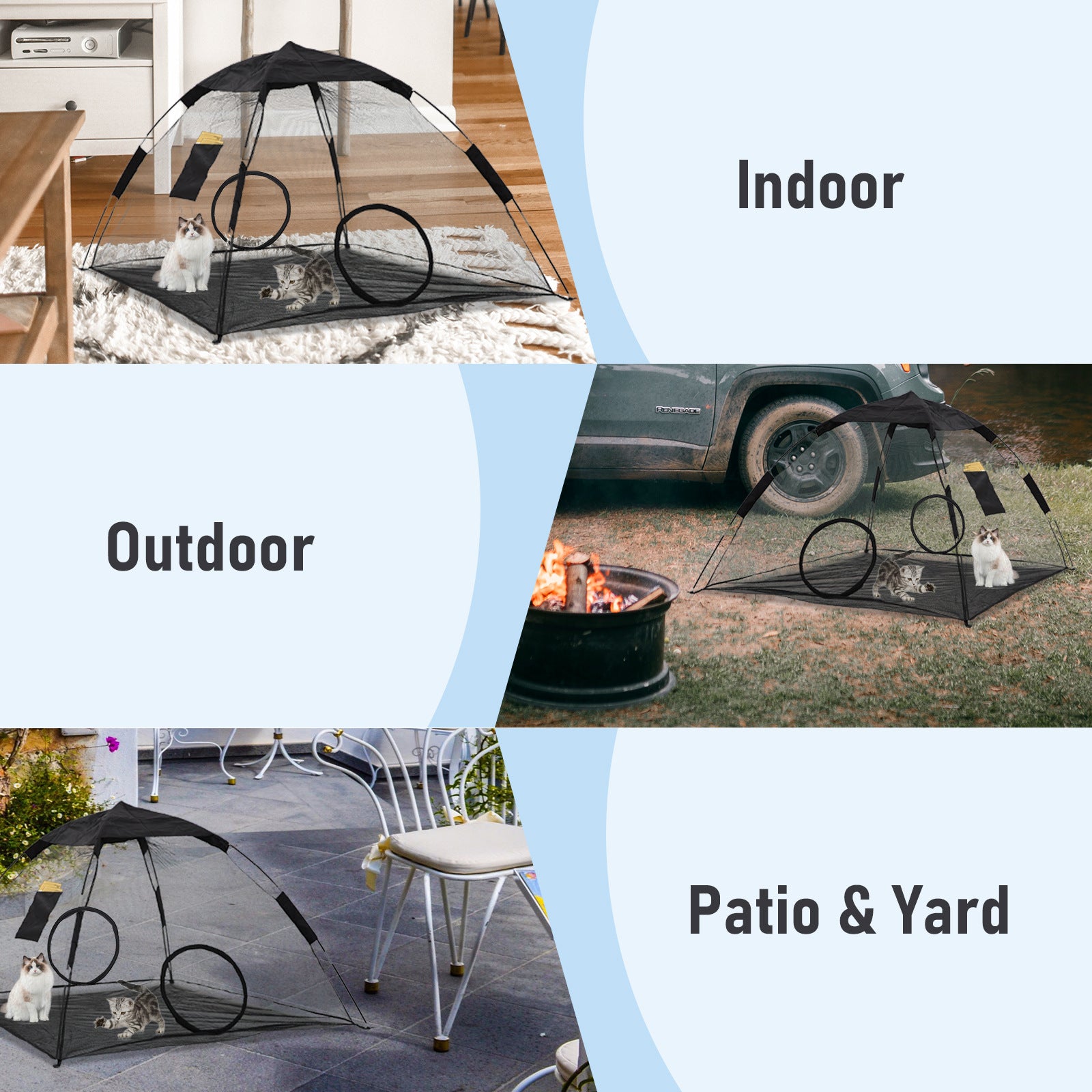 New Pet Tent Outdoor Large Space Thickened Mesh Tent Anti-Mosquito Cat Dog House Park Camping Tent