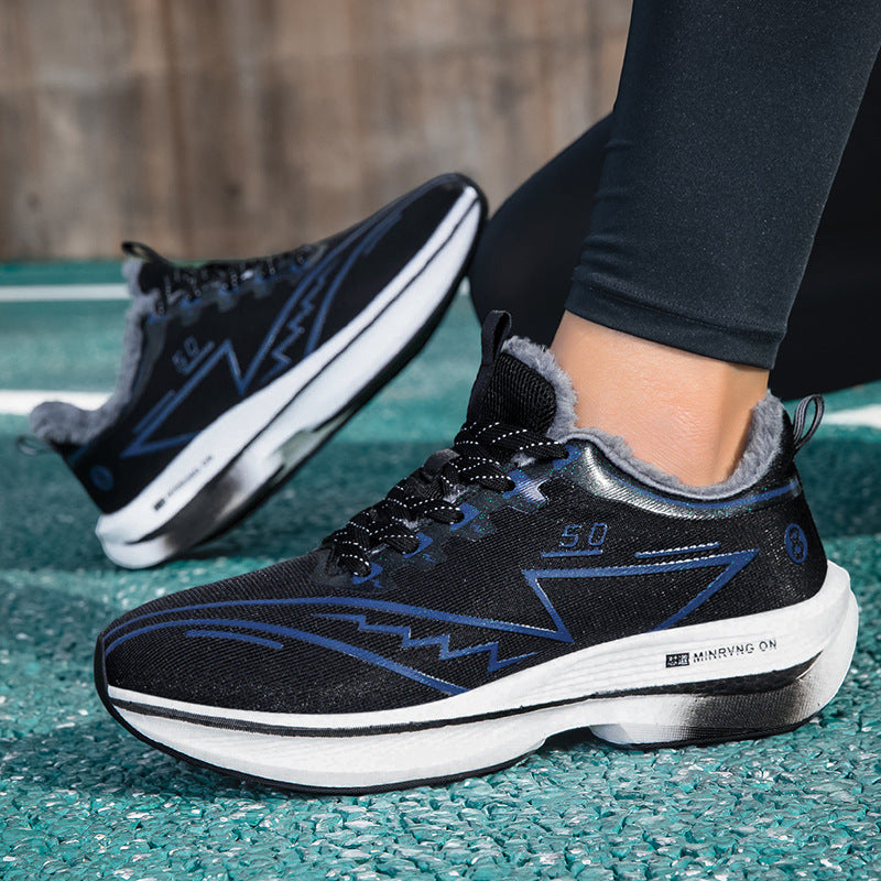 Red Rabbit8PRO Fleece-Lined Warm Running Shoes Outdoor Sports Casual Lightning Men and Women Real Explosive Carbon Plate Anti-Slip Running Shoes