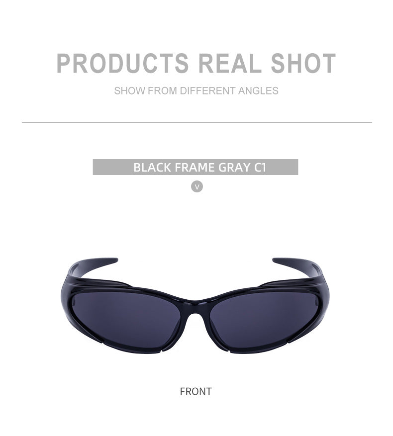 European and American Sports Windproof Cycling Sunglasses for Men and Women Sun Protection Personality Y2K Millennium Sunglasses Glasses Glasses