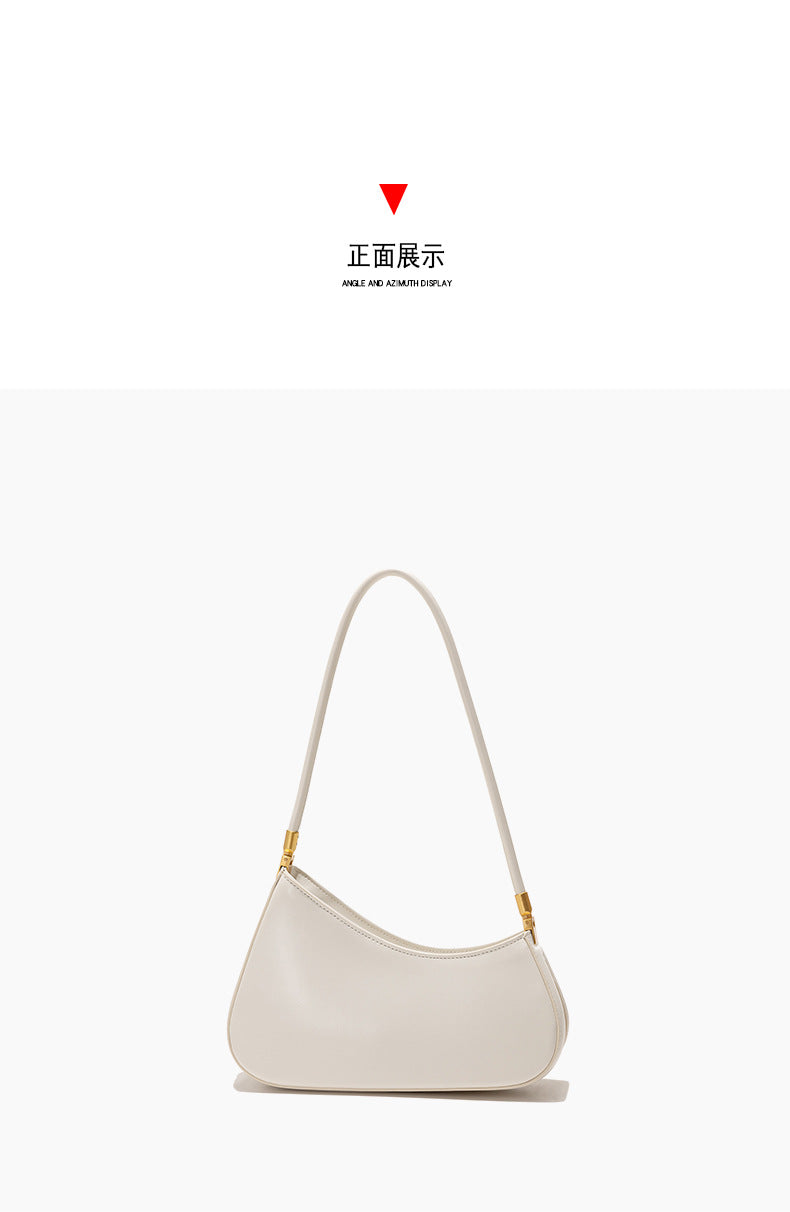 European and American Niche French Retro Underarm Fashion Women's Bag Light Luxury Simple Large Capacity Handbag Women's Single Shoulder Baguette Bag