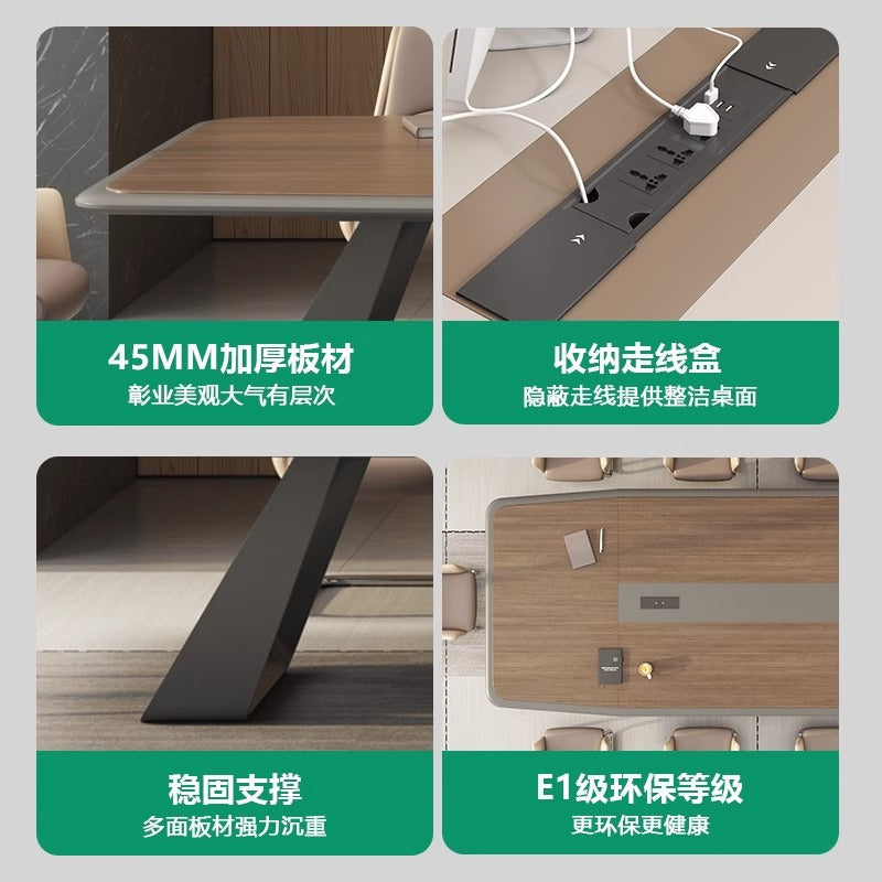 Office Conference Table Long Table Simple Modern Long Strip Table Conference Room Table and Chair Set Lacquered Large Employee Training Table