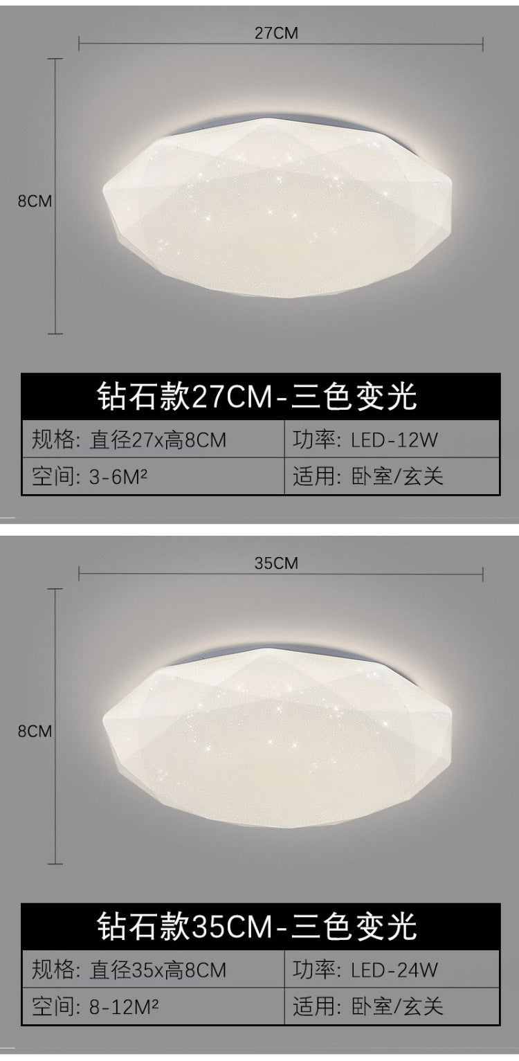 Simple Modern Bedroom Ceiling Light Round Entrance Balcony Lamp Nordic Master Bedroom Light Cozy Romantic Star Light