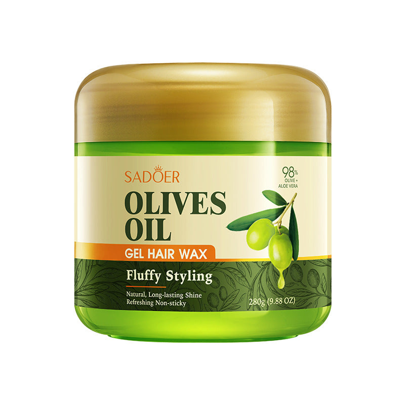 Full English Olive Oil Hair Styling Wax SADOER Nourishing Gel Styling Fluffy Hair Wax  Foreign Trade Wholesale