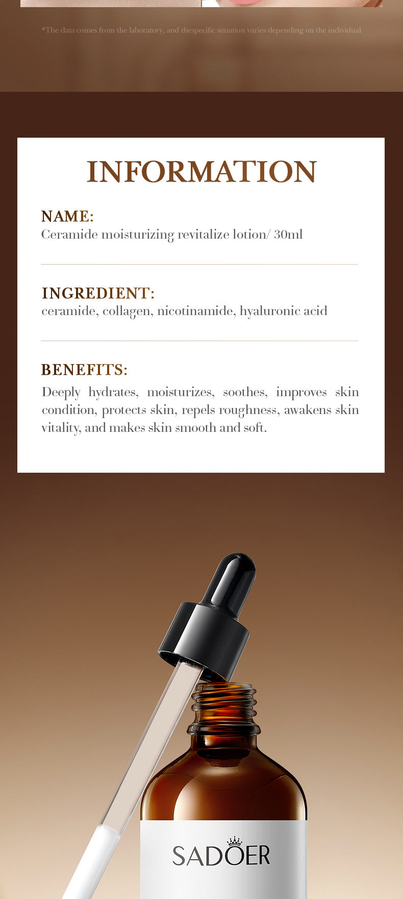 Ceramide Rejuvenating Lotion  SADOER Moisturizing lotion cross-border foreign trade wholesale