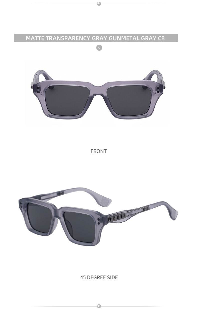 2025New European and American Fashion Square Frame Sunglasses for Men, Unique Small Frame, High-End Trendy Sun Protection Sunglasses for Men