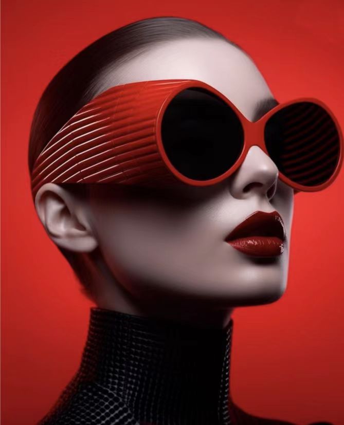 Fashion Catwalk Style Round Frame Sunglasses for Women Trendy High-end European and American Style Internet Celebrity Large Frame Sunglasses for Women Stage Performance