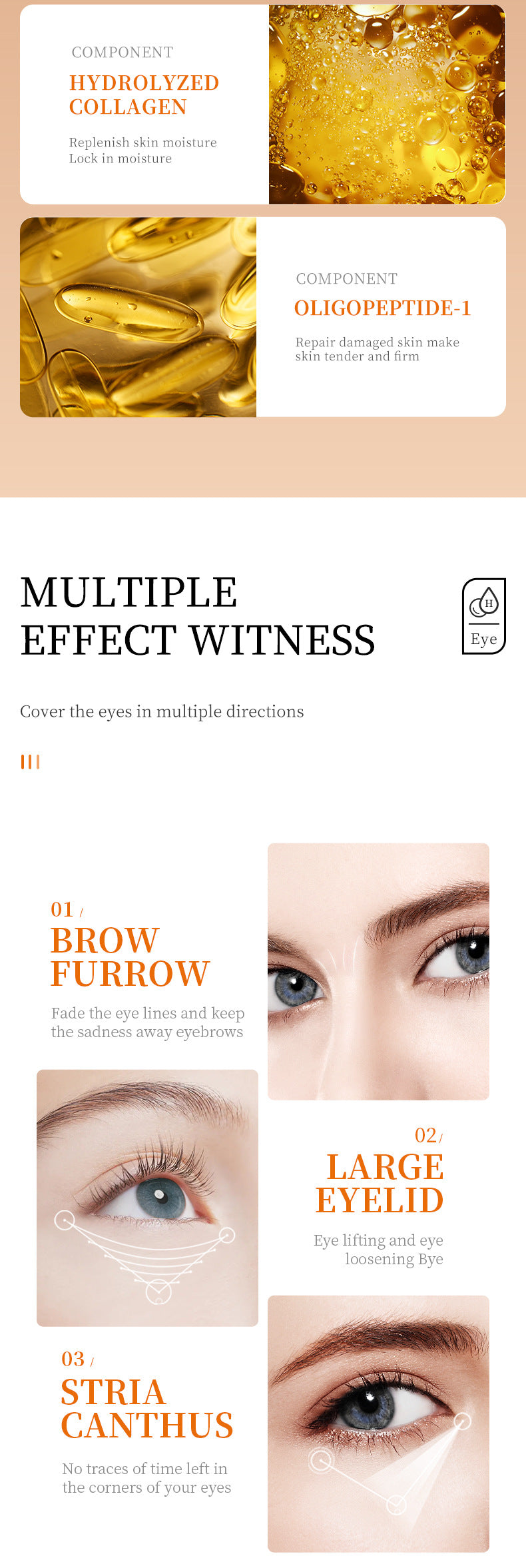 Vitamin C Eye Mask SADOER Improve Dark Circles, Eye Lines, and Eye Bags VC Moisturizing  Wholesale