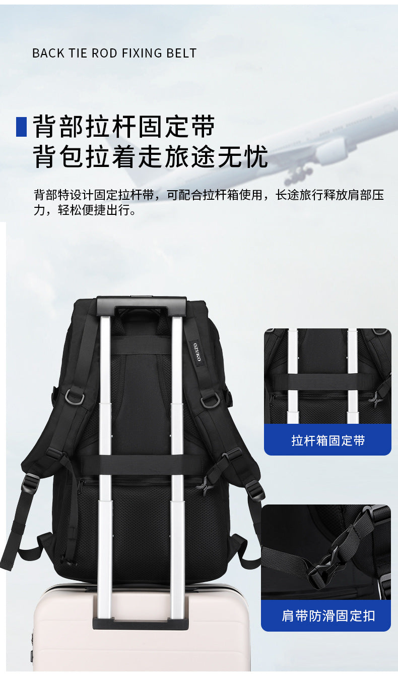 ozuko Casual Backpack Men's Computer Backpack Waterproof Oxford Cloth Large Capacity Commuting Travel School Bag