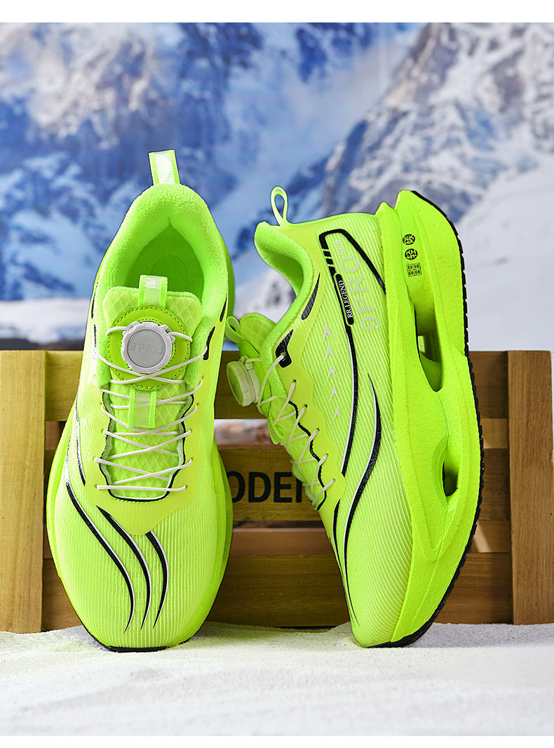 Red Rabbit9pro Winter New Thickened Fleece Warm Men and Women Sports Twist Button Real Carbon Plate Soft Sole Running Shoes