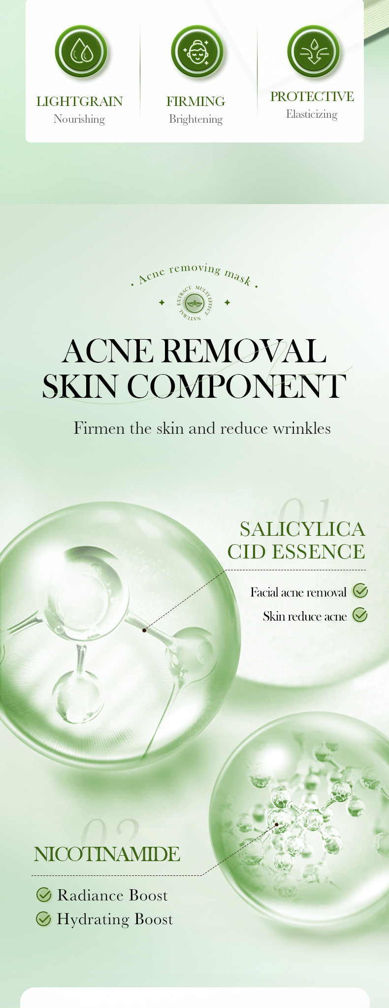 Full English Salicylic Acid Mask SADOER Anti-acne Soothing Skin Rejuvenation Hydrating Anti-acne Mask  Wholesale