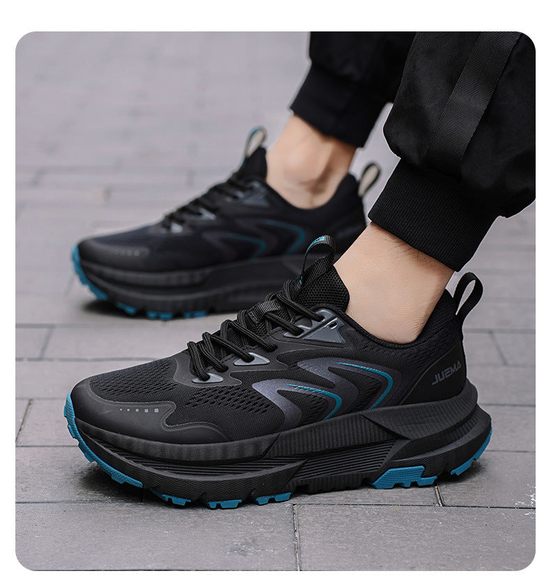 Men's Shoes New2025Mesh Breathable Running Shoes Anti-Slip Shock Absorption Lightweight Soft Sole Sports Shoes Manufacturer Wholesale