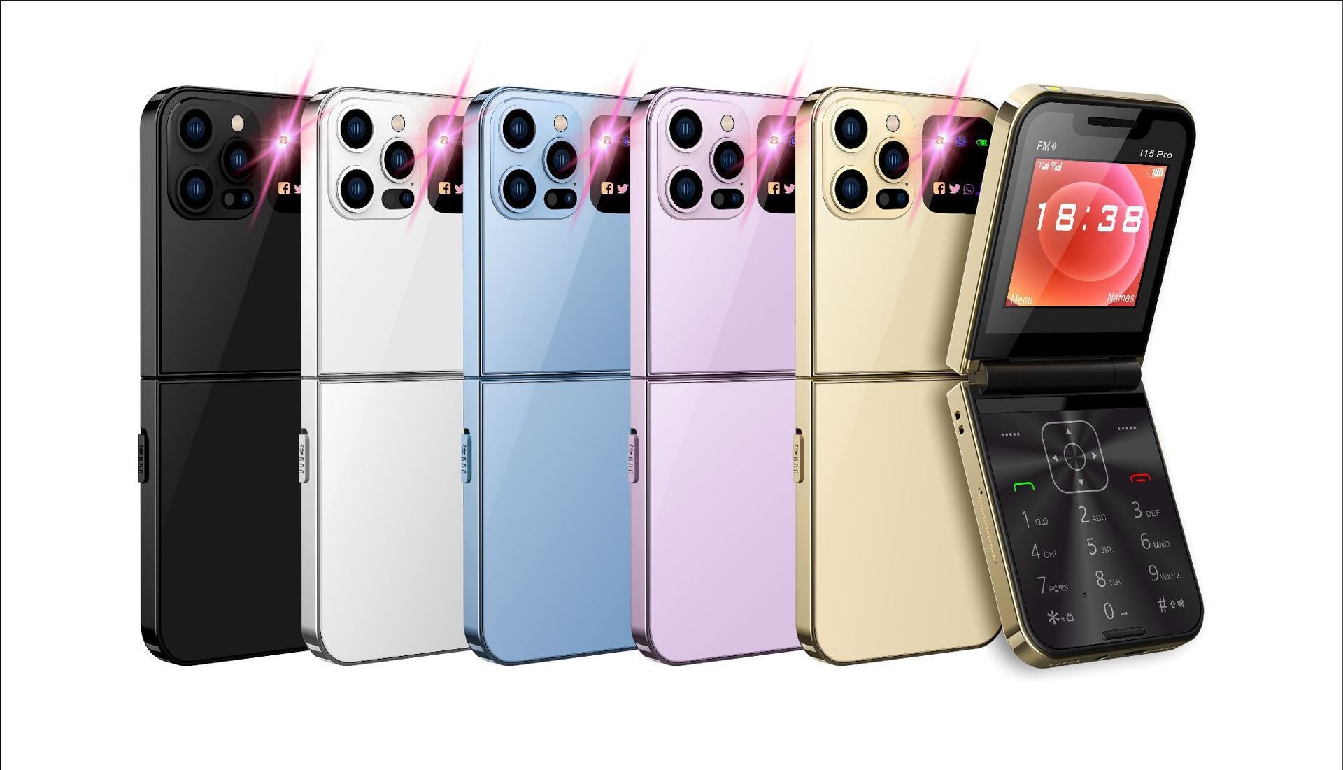 i15 pro Dual SIM Mobile Non-Smartphone Flip Phone with Buttons for Seniors2G Mobile Phone