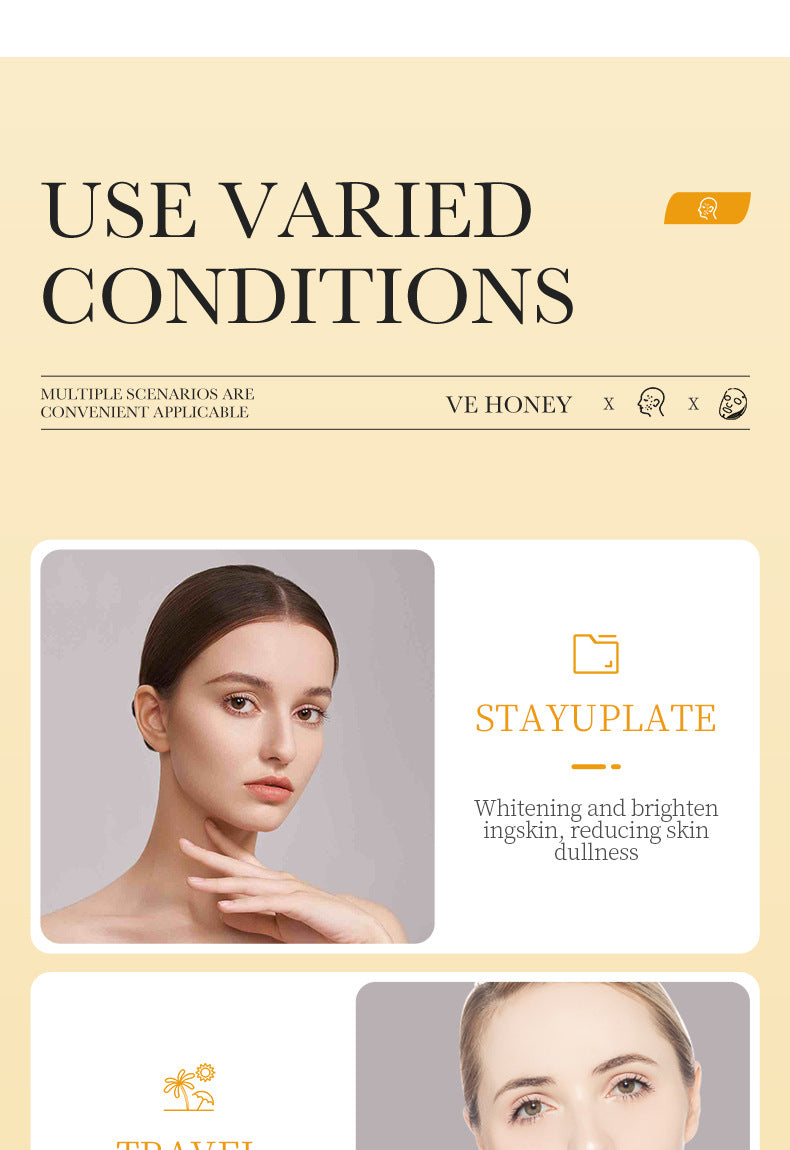 BIOAOUA Vitamin E Honey Mask Hydrating Moisturizing Repair Brightening Mask Wholesale 10 Pieces