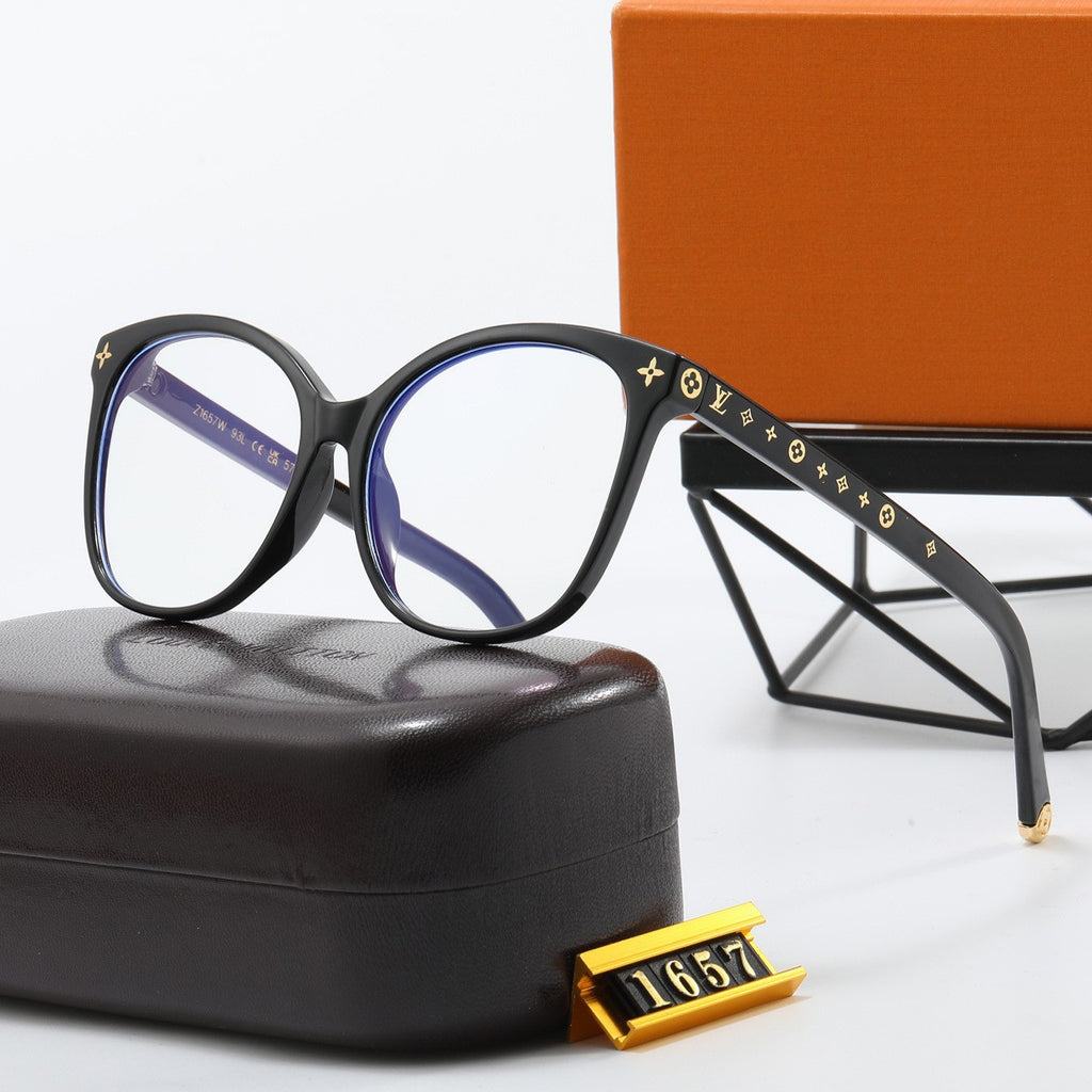 Ouyang Nana Glasses Large Frame Oval Plain Mirror Light Blocking Fashion Versatile Sunscreen Sunglasses for Women UV Protection