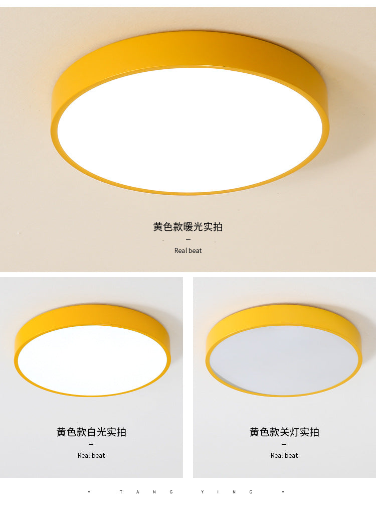 led Ceiling Light Round Bedroom Room Light Nordic Macaron Home Dining Room Study Hallway Balcony Lighting