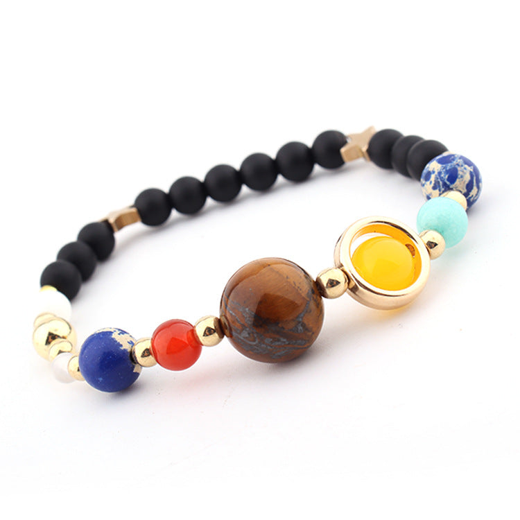 Hot-Selling Universe Galaxy Solar System Eight Planets Bracelet Guardian Star Natural Stone Bead Bracelet Seven Meridians Bracelet