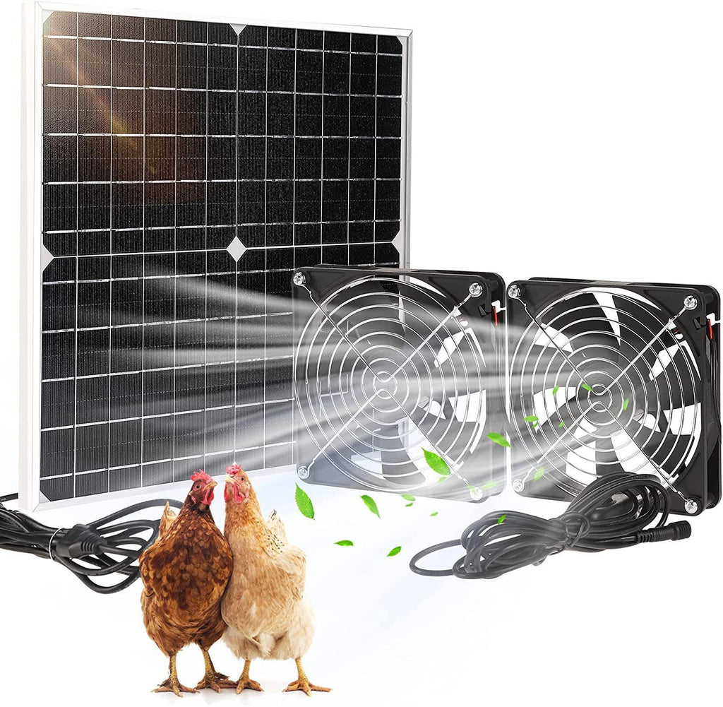 Solar Waterproof Solar Fan Kit20W Solar Panel+Fan,Suitable for chicken coops and sheds
