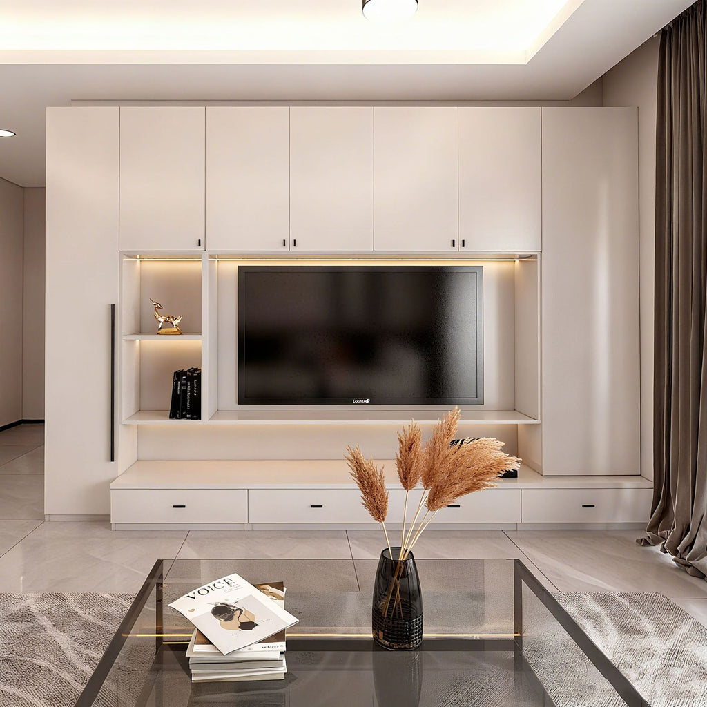 Custom Aluminum Alloy TV Cabinet Combination Wall Cabinet Modern Simple Storage Bookcase Wine Cabinet Integrated Wall-Mounted Living Room