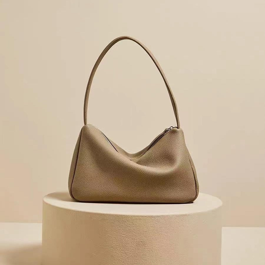 Guangzhou Luggage2025New Niche Simple Women's Bag Summer Versatile High-End Large Capacity Genuine Leather Underarm Bag