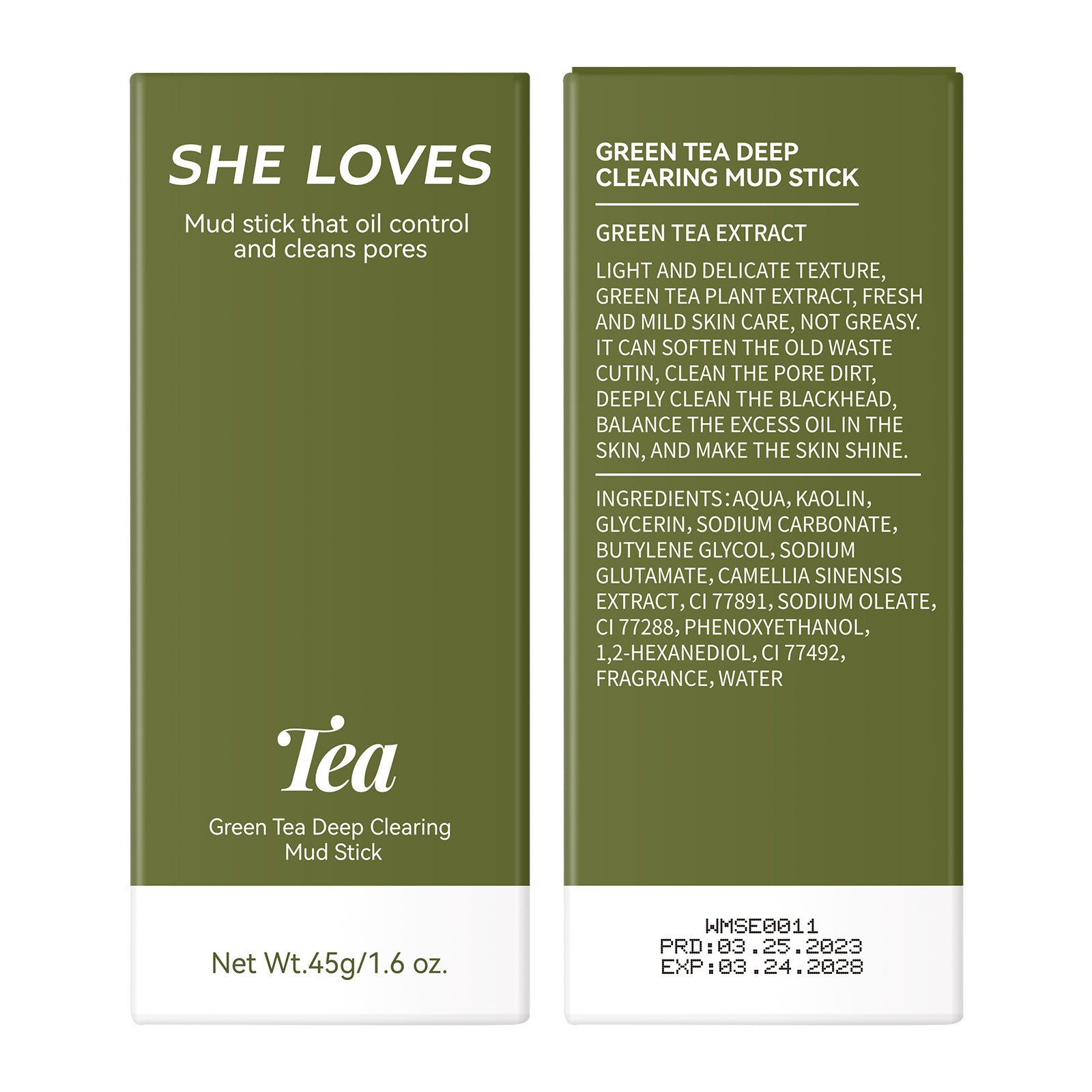 Exclusive Supply green tea Mud Mask Stick Green Tea Oil Control Deep Cleansing Blackhead Removal with Brush Head Mask Mud