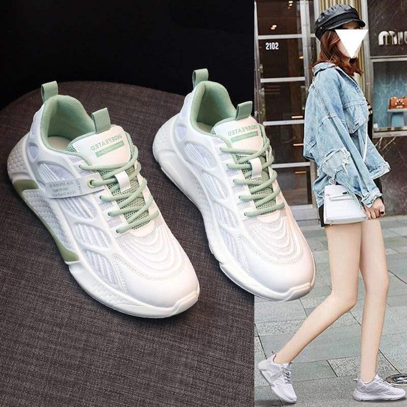 Women's Sports Shoes2025New Spring Women's Shoes Student Casual Shoes Lightweight Shock Absorption Soft Bottom Mesh Breathable Running Shoes