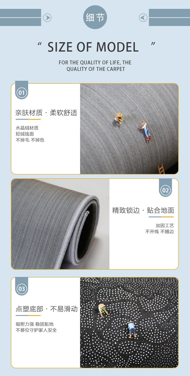 Persian Style Large Area Full Coverage Living Room Carpet, Stain Resistant and Easy to Maintain, Sofa and Coffee Table Decorative Carpet Wholesale