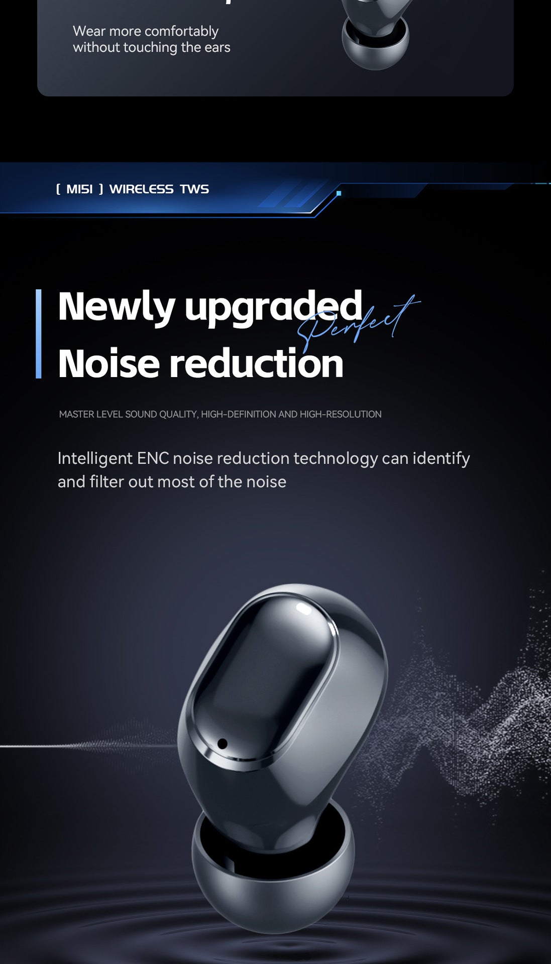 New M151Digital Display Headphones Ultra-Long Battery Life Mini In-Ear Comfortable Long-Wear Private Model Wireless Bluetooth Earphones