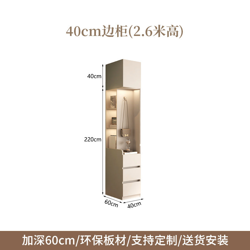 2025New Cream Style Wardrobe for Home Bedroom, Segmented Simple Modern Storage Cabinet, Large Coat Closet