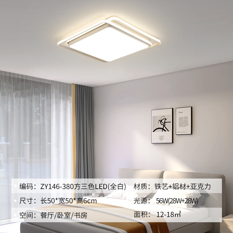Light Luxury Nordic Ceiling Light for Living Room, Simple Modern Elegant Rectangular Creative Home Hall Master Bedroom Lighting