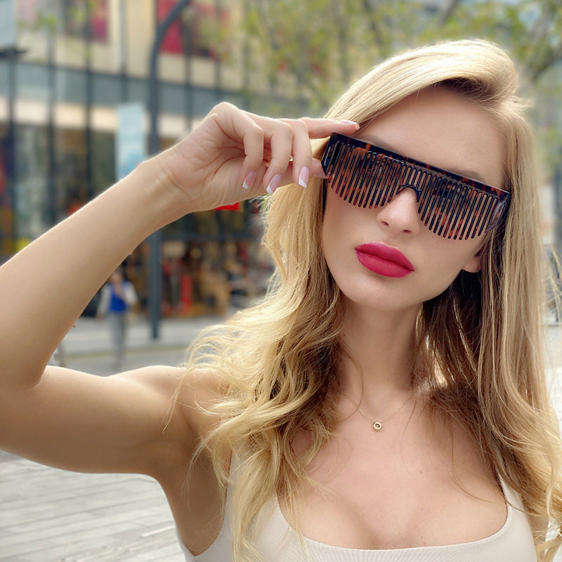 Christmas Costume Creative Comb Sunglasses for Women Multifunctional Gradient Party Blinds Sunglasses Trendy Internet Celebrity