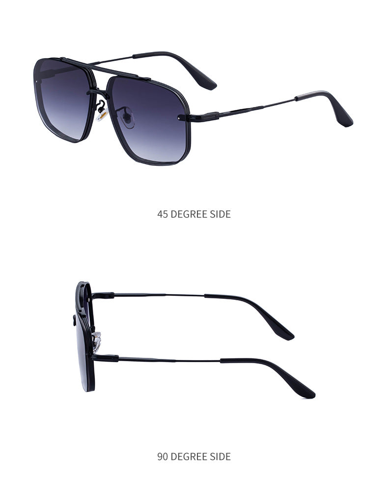 2025New European and American Fashion Square Frame Sunglasses for Men High-End Frameless Sunglasses Men Trendy Sun Protection shades