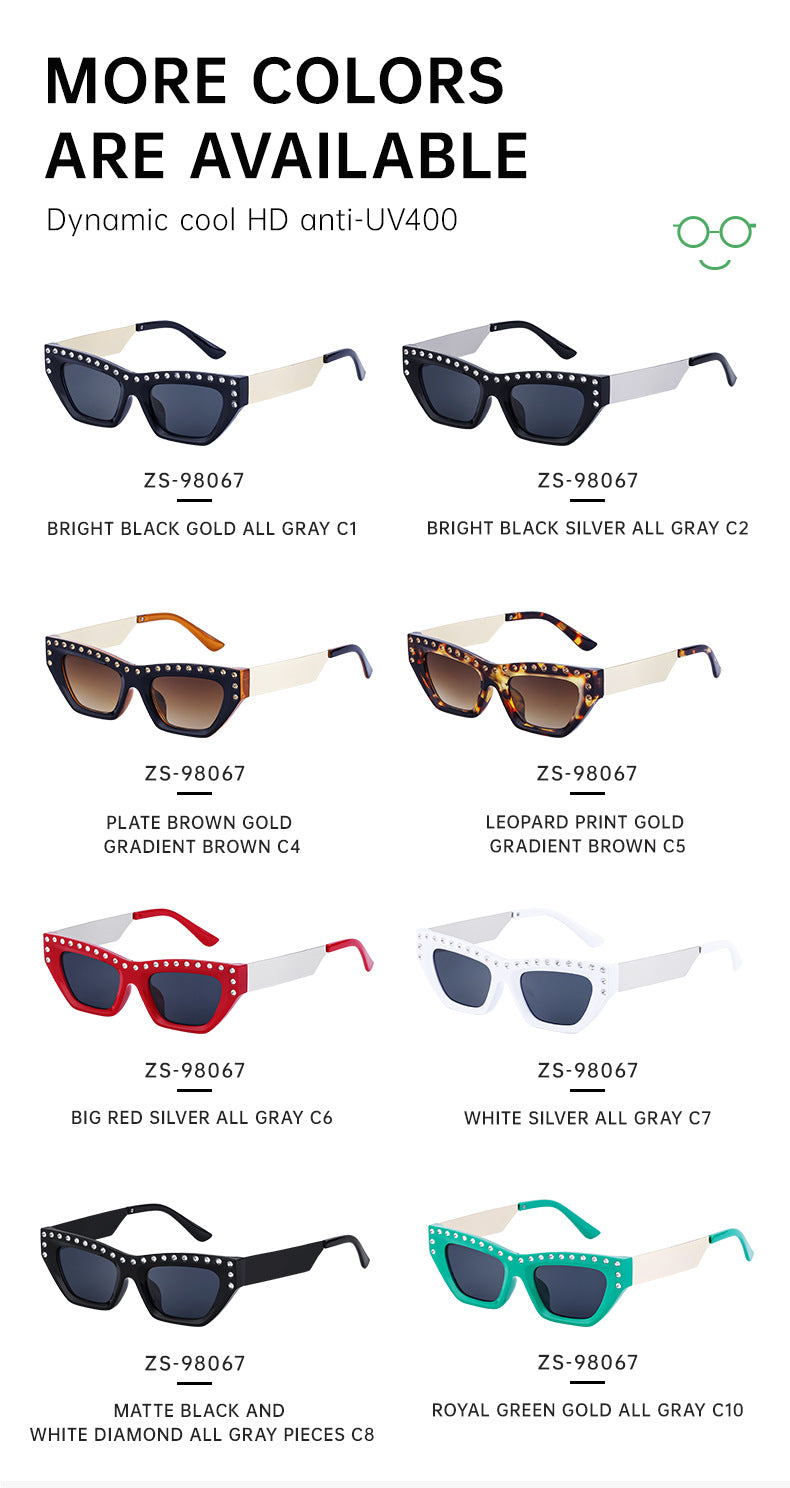 New Fashion Cat Eye Sunglasses for Women Trendy High-end Rhinestone Sunglasses Wholesale sunglasses