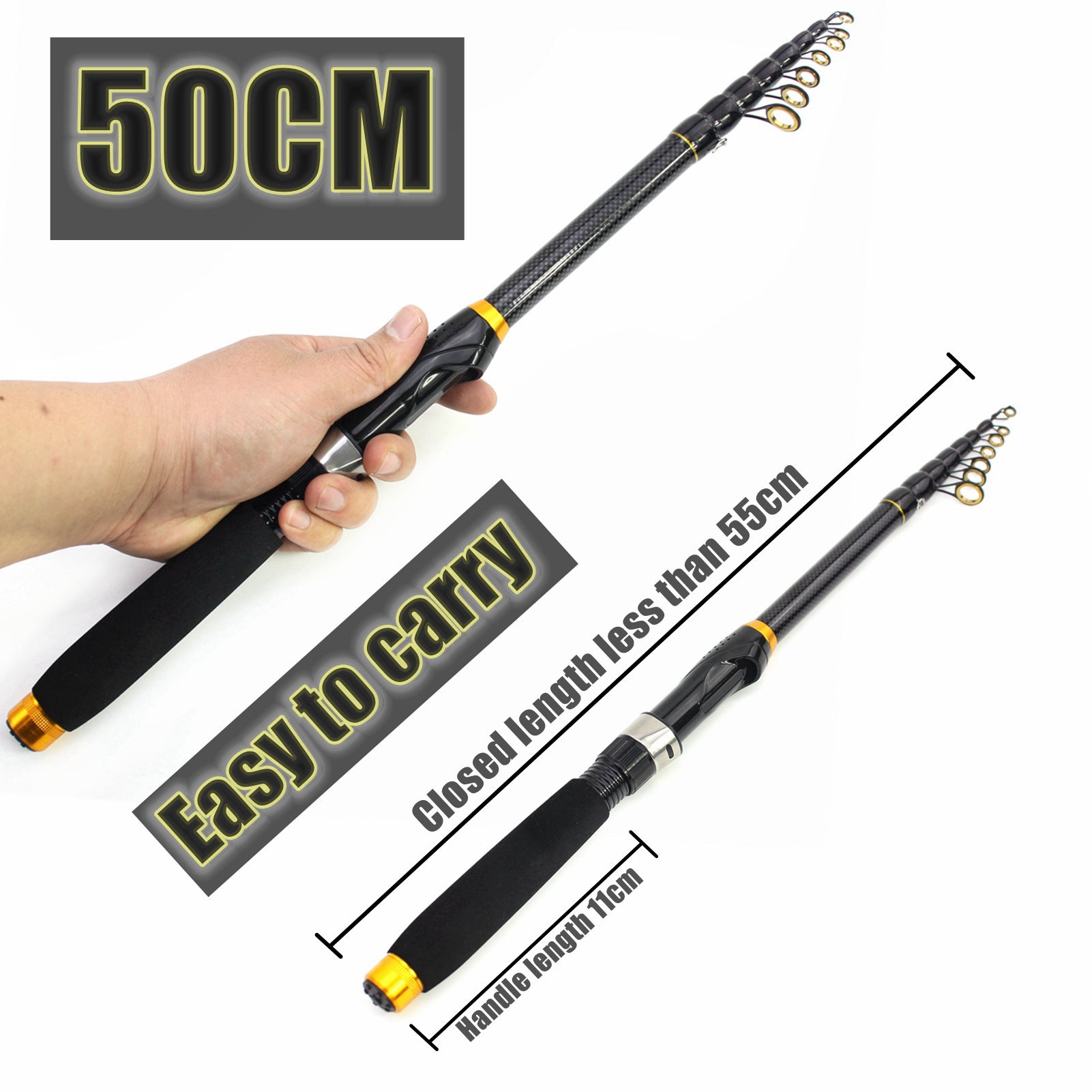 Portable Ultra-Short Small Sea Rod Carbon Fiber Telescopic Lure Rod Mini Long Cast Snakehead Carp Rod FBA