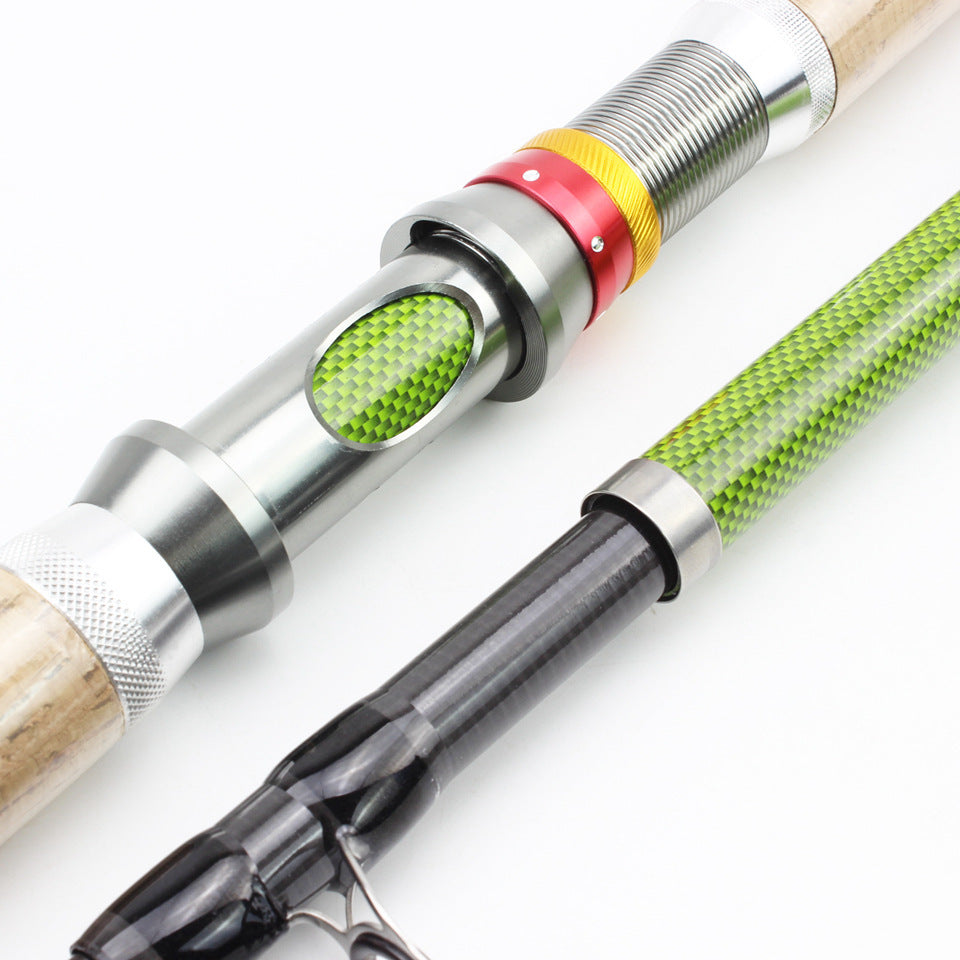 A Long Casting Telescopic Lure Rod with Long Wooden Handle, Sea Rod, Rock Fishing Rod, Carbon Fiber Carp and Bass Rod MH Tune