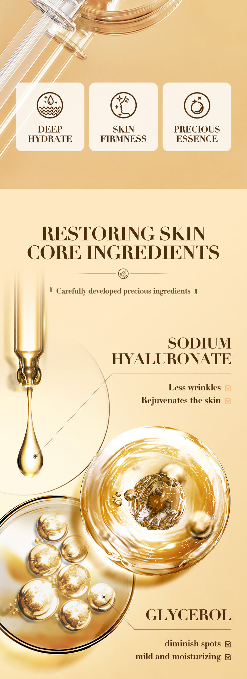 Full English24K Golden Pearl Collagen Hydrating Essence SADOER Moisturizing and Hydrating  Wholesale