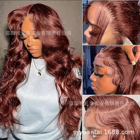 13x4 Body Wave Lace Front Wig Reddish Brown Synthetic Wigs