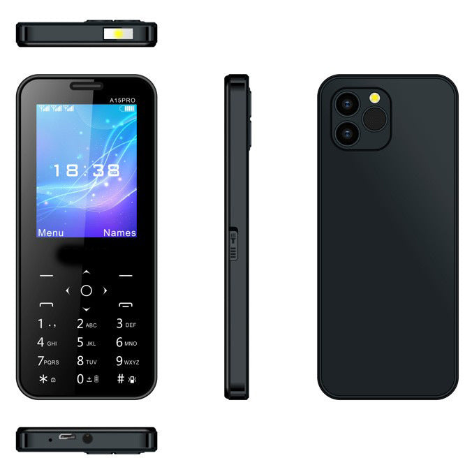 New2G Apple Fruit Style GSM 2.8Large Screen Dual SIM2500mAh Large Capacity15pro Button Function Hand