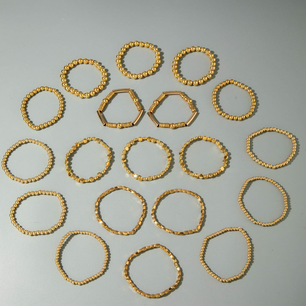 European and American Fashion Accessories Simple and Stylish CCB Beaded Bracelet Bohemian Multi-layer Stacked Bracelets Wholesale