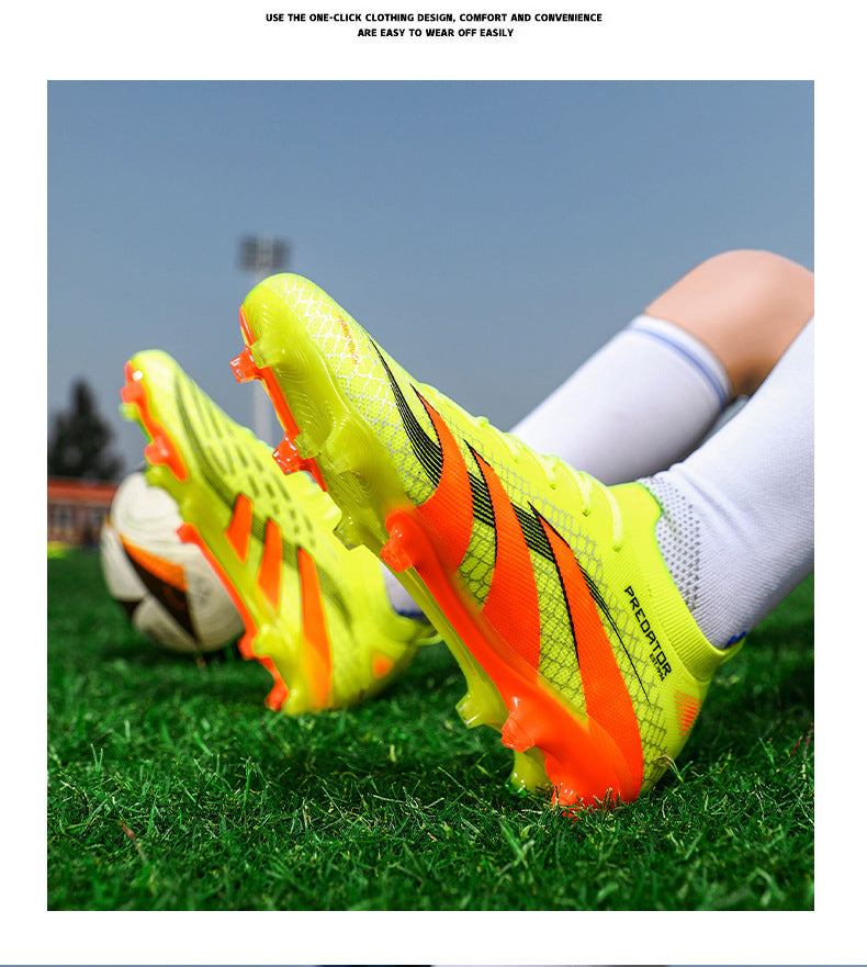2025New Football Shoes for Men and Women, Youth Students, Fashionable and Comfortable, Long Spikes, Low-top, Factory Direct Sale
