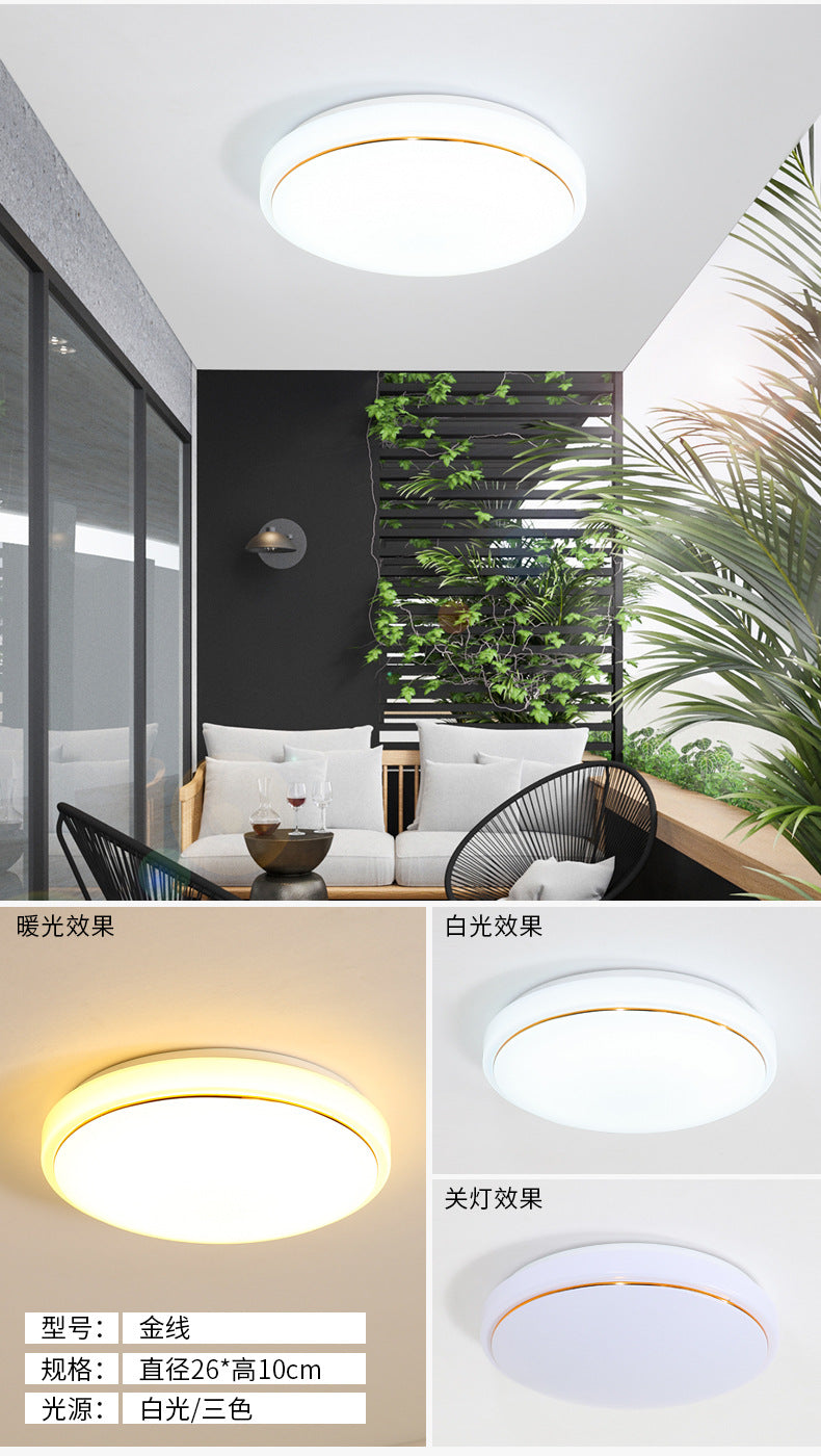 led Ceiling Lamp Nordic Simple Living Room Lamp Round Bedroom Children's Lamp Balcony Corridor Engineering Ceiling Light Fixture